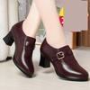 Single shoes spring new medium heel thick heel high heel leather shoes shoes