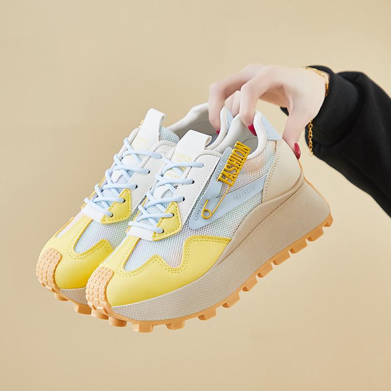 Popular Thick Soled Dad Shoes for Women 2025 New Spring Edition Short Height Increase Super Hot Casual Forrest Gump Sports Shoes