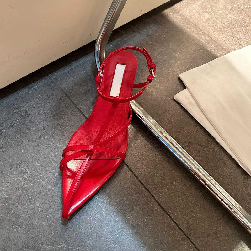 2025 Summer Low Heels Narrow Band Women Sandals Open Toe Party Dress Sandalias Casual Dress Street Style Shoes