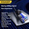 Essager CAT8 Ethernet Cable 40Gbps 2000MHz CAT 8 Networking Cotton Braided Internet Lan Cord for Laptops PS 5 Router RJ45 Cable