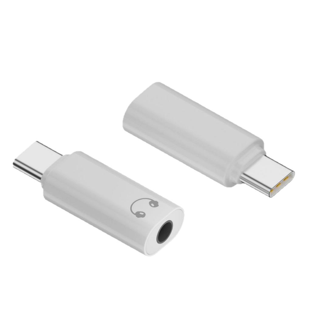2Pcs Type-C to 3.5mm Headphone Adapter for iPhone 15, Audio Converter for Phone Laptop