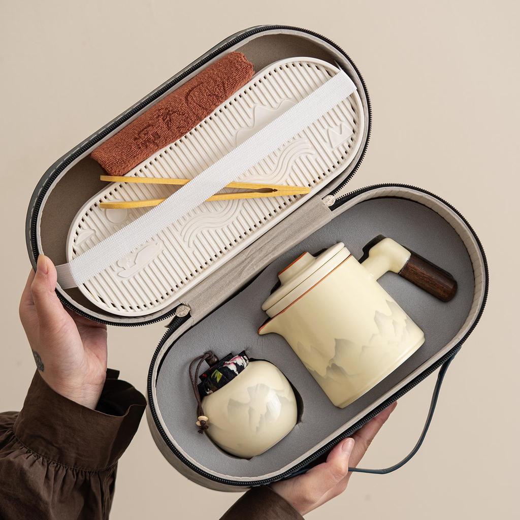 Portable Luxury Travel Tea Set: Quick Brew Cup for Outdoor Camping and Vehicles