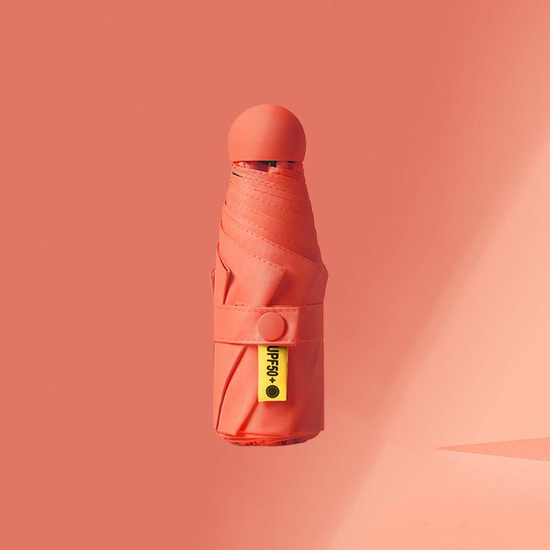 50% Off Mini Portable Capsule Umbrella - Ladies' Gift, Custom Print, Black Glue Sunshade Parasol