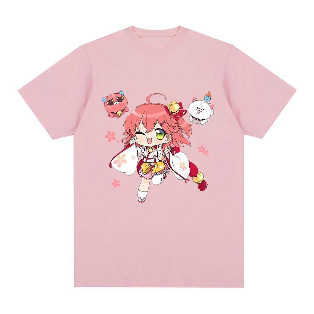 Hololive English VTuber Sakura Miko Kintoki Mikop T Shirt Unisex /Women Harajuku Graphic Tshirt Unisex Streetwear Cartoon Cotton Tee
