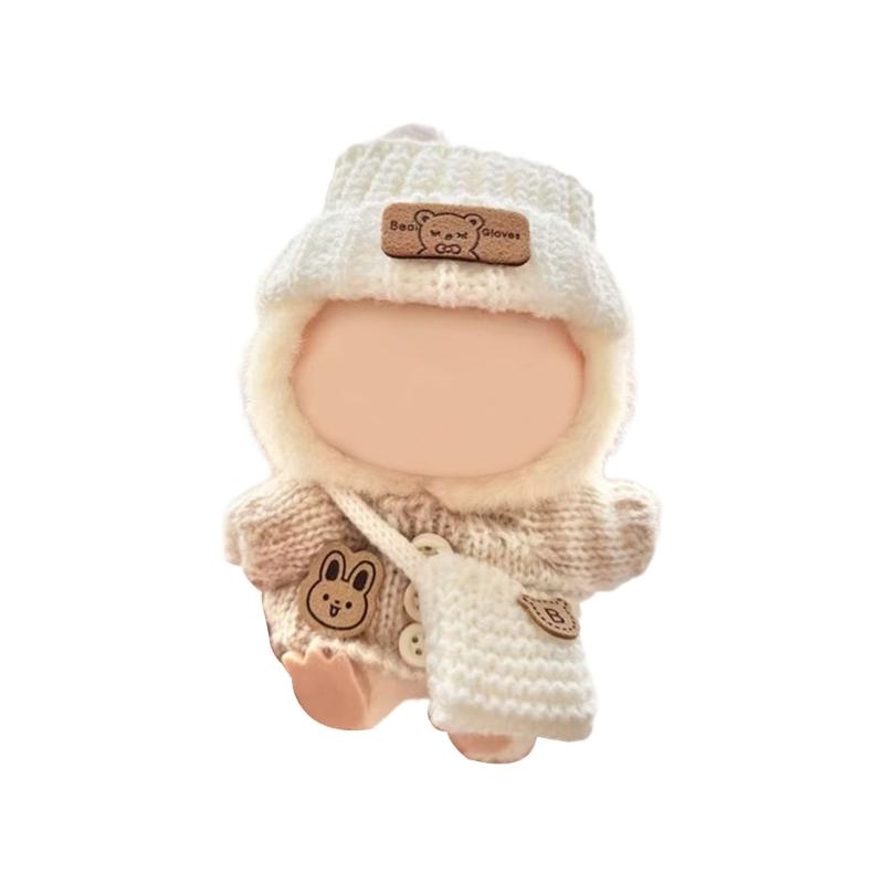 

Stylish Knitwear Clothes Set for 17cm Dolls with Fashion Sweater Hat and Bag Great for Collector and Kids Dolls