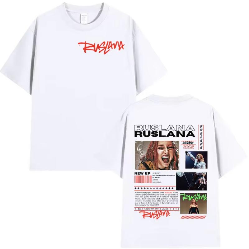

RUSLANA New Album 2025 Graphic T Shirt Unisex Women Hip Hop Fashion Short Sleeve Tshirt Casual Cotton Oversized Tshirts Streetwear S