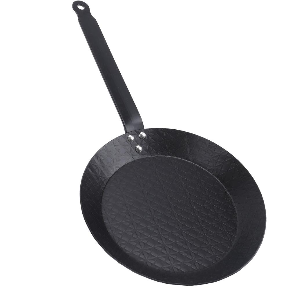 Carbon Steel Skillet Nonstick Frying Pan Smokeless Comfortable Grip Indoor Outdoor Cooking for Steak Egg Fish Vegetable