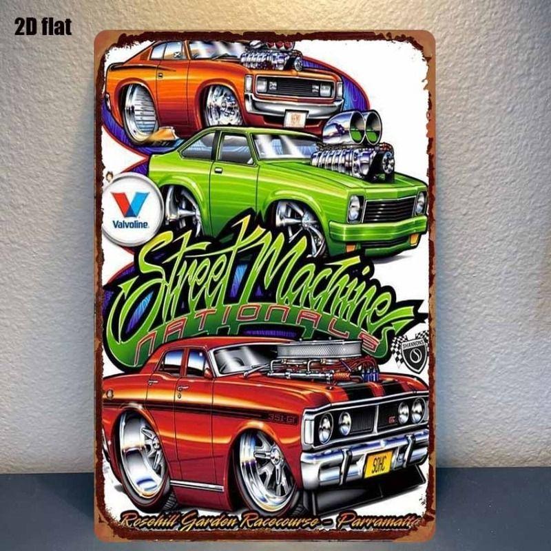 Retro Car Metal Tin Sign Vintage Garage Wall Decor