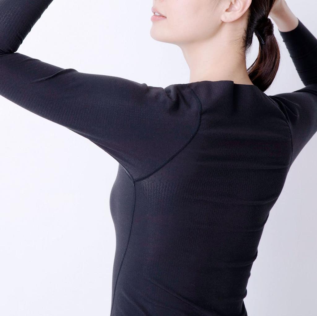 Footmark FOOTMARK BASEWEAR Long Sleeve Basewear In Black and Made In Improves Reduces Casual Posture Corrects Relieves and Product 709901 Women's