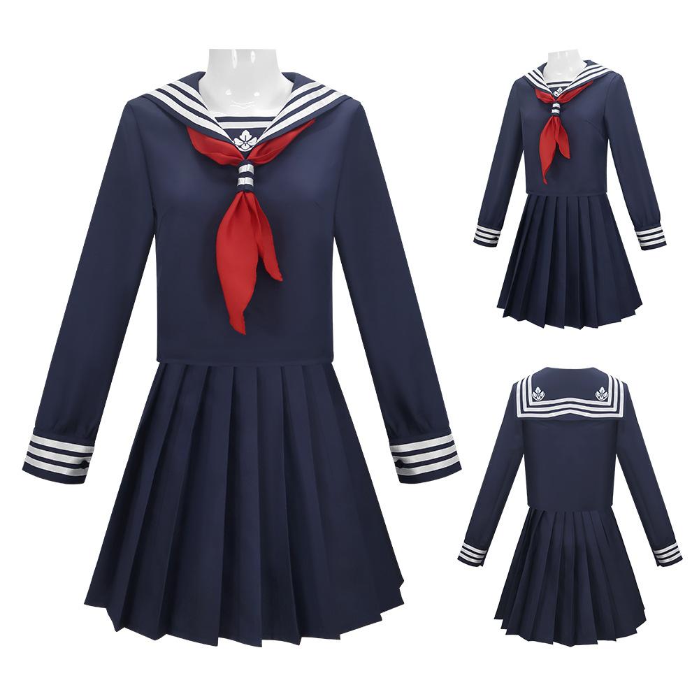 Game Hinako Shimizu Cosplay Costume Silent Women's School JK Uniform Hill Navy Blue Sailor Suit Hallowen Carnival Party Outfit