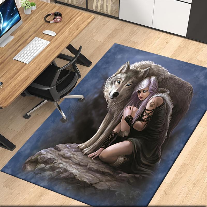 Dark Printed Carpetrugfor Office Chair Living Room Bedroom Kitchen Room Decor Gifts