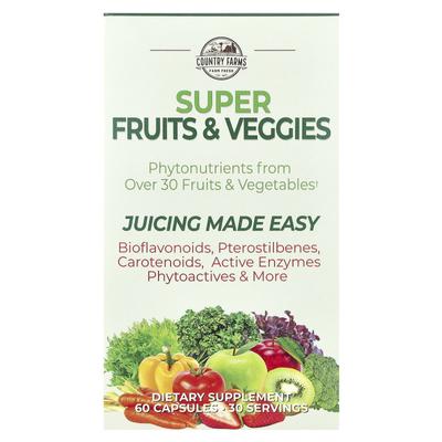 Super Fruits & Vegetables, Natural Fruit & Vegetable Formulas, 60 Capsules