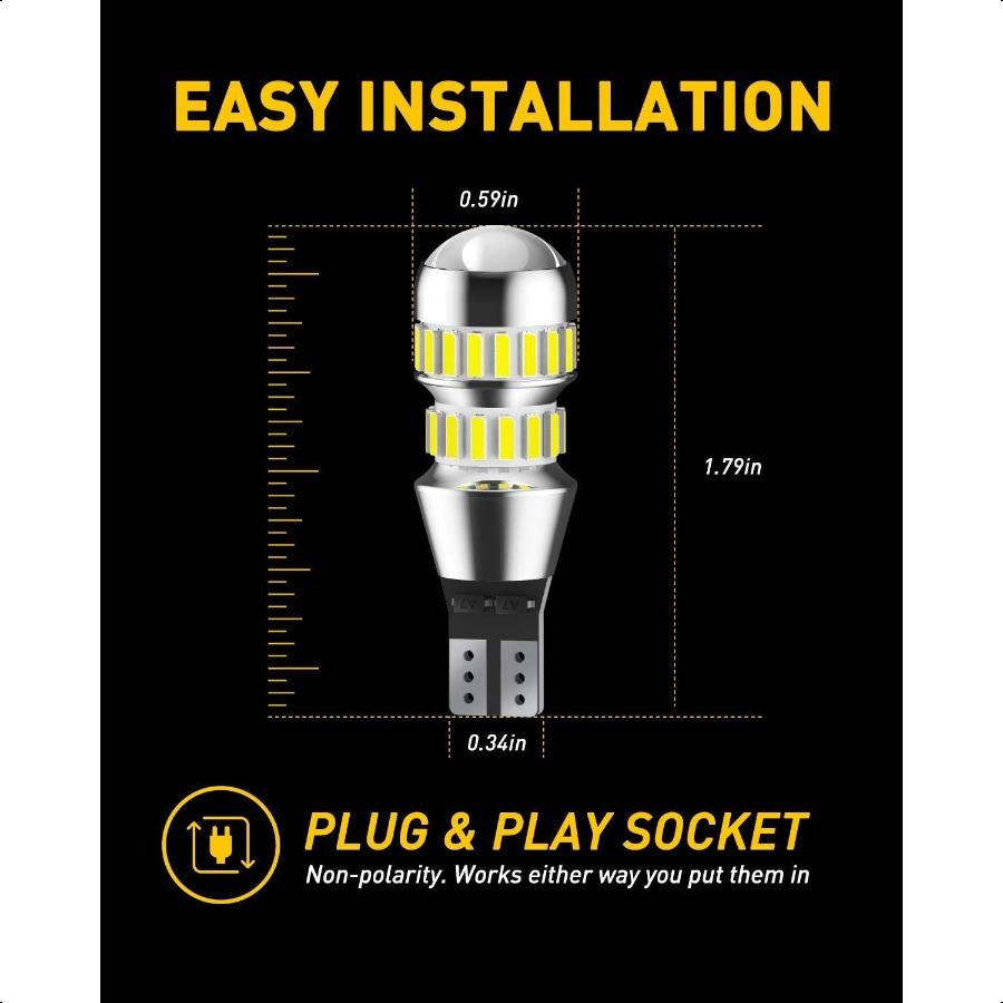 AUXITO 912 921 LED Bulbs for Backup Reverse Light Bulbs 42SMD 400 Brighter 6000K White Nonpolarity 906 W16W T15 921 LED Bulb Di