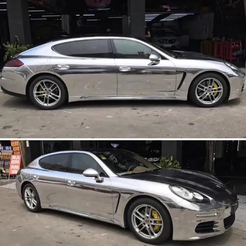 152*10/20cm Car Stickers Chrome Glossy Mirror Vinyl Films For Vehicle Laptop Computer Motorcycle Bicycle Cover Auto Accessories