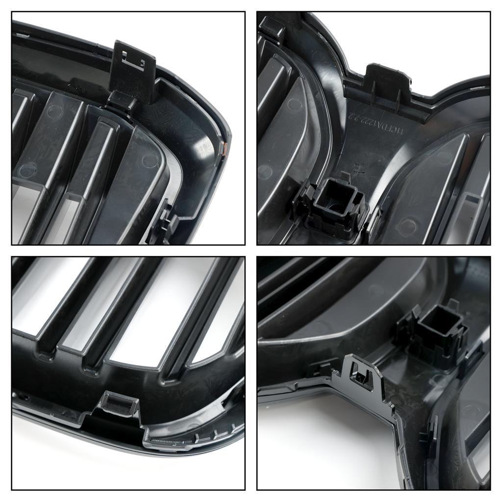 Gloss Black Front Kidney Grill Grille Fit BMW IX3 G08 LCI 2022+ Double Slat