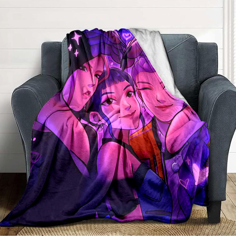 1pc KPop Demon Hunters160 Blanket, Gift, for Men and Women, Soft Blanket, Good for Sofa Bed Couch Travel, Lightweight Flannel Blanket