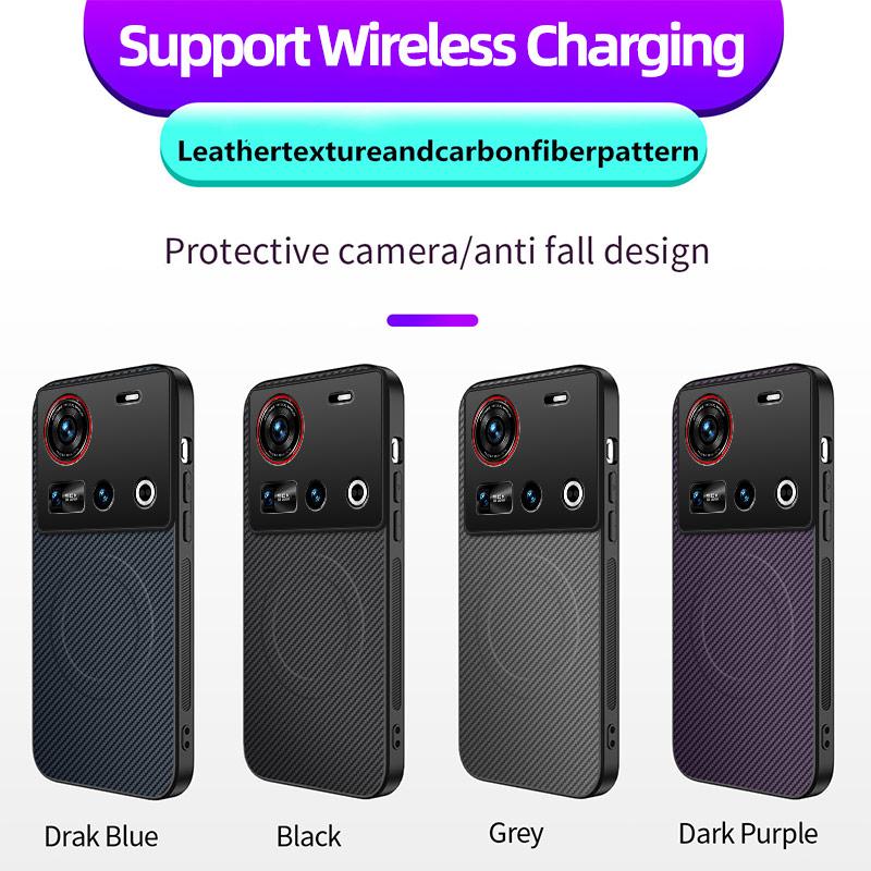 For ZTE Nubia Z70 Ultra Case Magnetic MagSafe Luxury Stripe Silicone Leather Back Cover For Nubia Z70S Ultra 5G Protection Shell