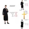 Costume Priest Godfather Women Men Halloween Fancy Dress Stage Cosplay Robe