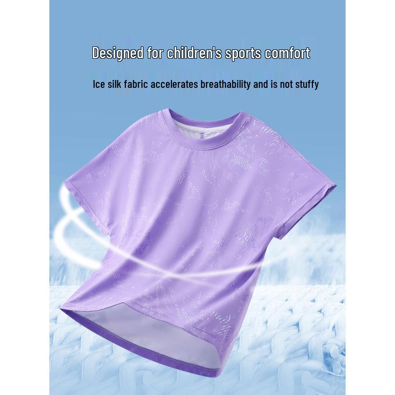 Girls' Summer Sports Set: High-Waisted Flared Pants and Sun Protection Short Sleeve for Parent-Child Yoga