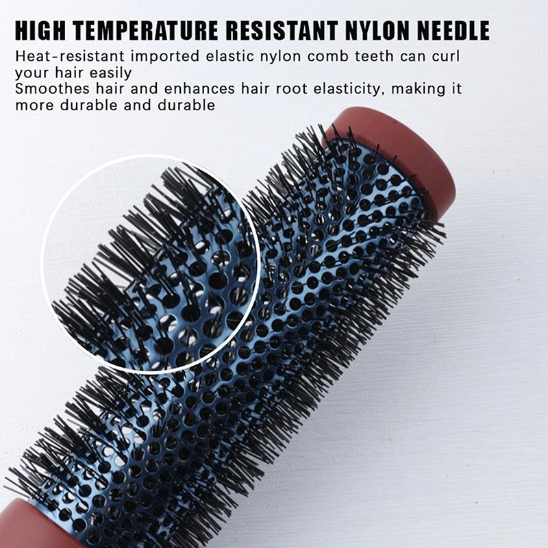 /Kuz/Long Handle Heat Resistant Ceramic Round Hair Brush For Blow Dry Curling Straight Hair Salon Styling Tool