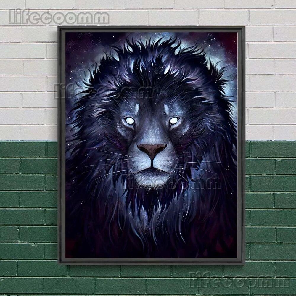 Animal Of Walk Amongst The Stars Surreal Mysterious Art Print Fox,Tiger,Lion,Phoenix Abstract Wall Art Canvas Print Home Decor No Frame