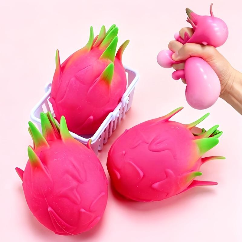 Soft Dragon Fruit Stress Ball Squishy Toys Squishy Squeeze Stress Reliever Fidget Sensory Toy Stretchable Decompression Toy