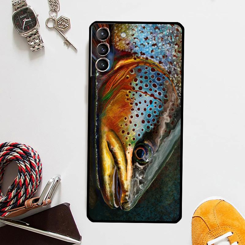 

Trout Fish Fishing Case For Samsung Galaxy S25 S24 Ultra S20 S21 S22 S23 Plus S9 S10 S24 FE S25 FE Cover Coque Galaxy S25