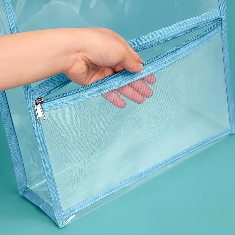 Transparent PVC File Bag, A4 File, Book, Office Material Bag,Can Hold Approximately 12 Books.Essential for Students/office Staff