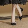 Woman Pumps Square Heels With Bow Medium Shoes For Women Summer Korean Style On Promotion Offer Hot Trendy And Low Price