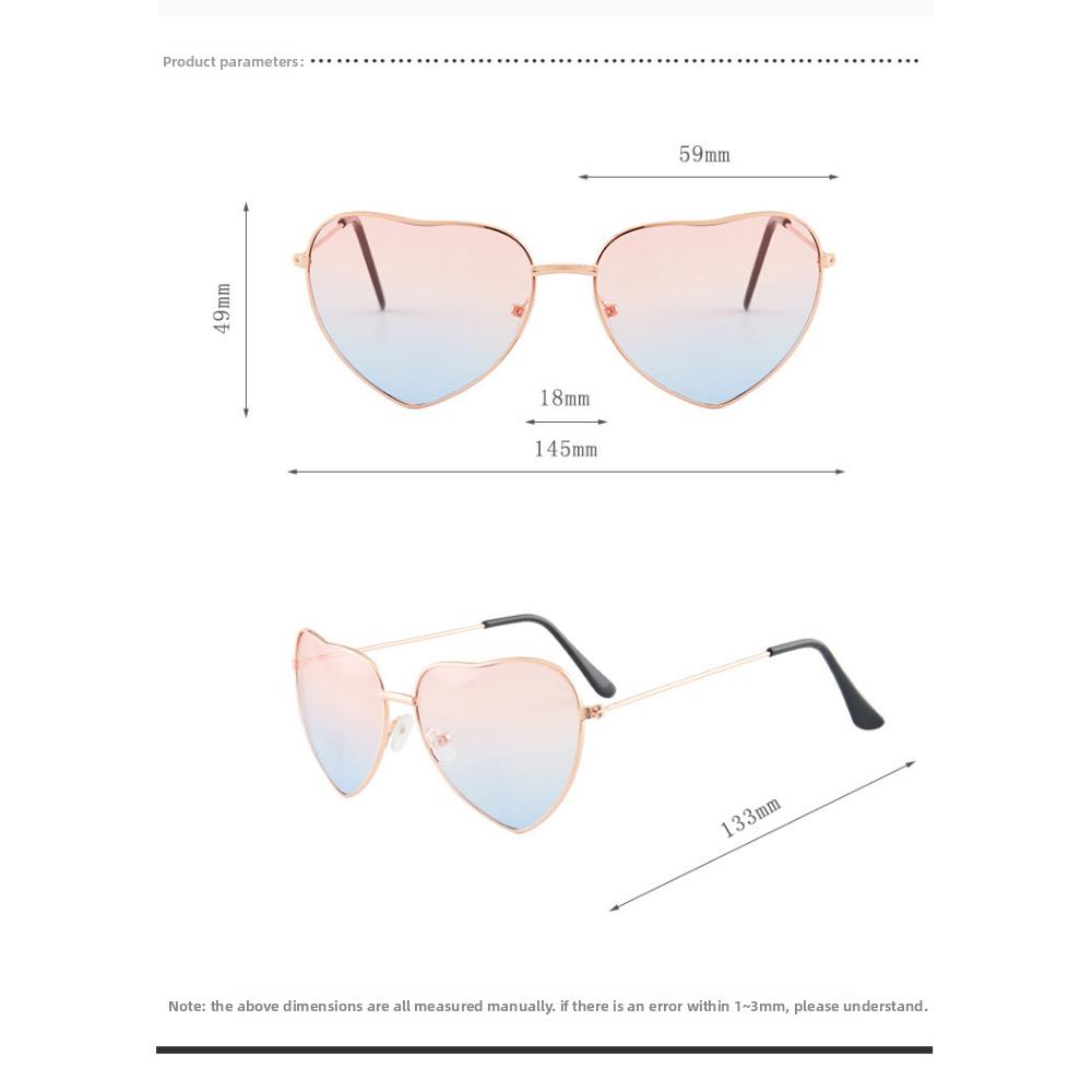 New Retro Metal Love Sunglasses, Peach Heart Ocean Piece Sunglasses Women's Heart-shaped Fashion Sunglasses