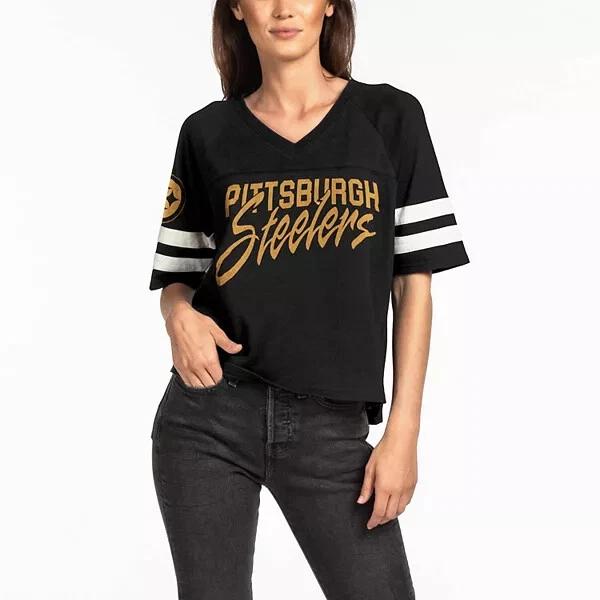 

Junk Food Womens Pittsburgh Steelers Half-Sleeve V-Neck Shirt NWT XXS, XS, S, M 3XL