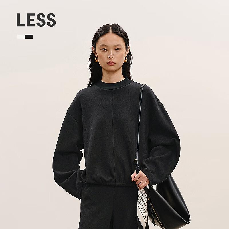 LESS 2026 Spring Stand-Collar Pullover Sweatshirt