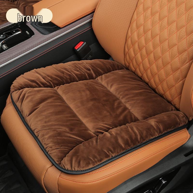 Winter Plush Car Seat Cushion Set: Thickened Warm Three-Piece Short Plush for Rear Row