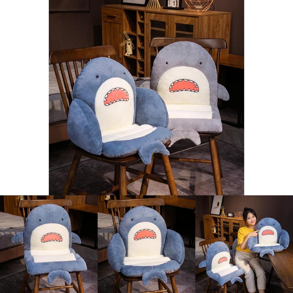 Shark Cartoon Seat Cushion With Pp Cotton Fill For Office Lounge And Student Use