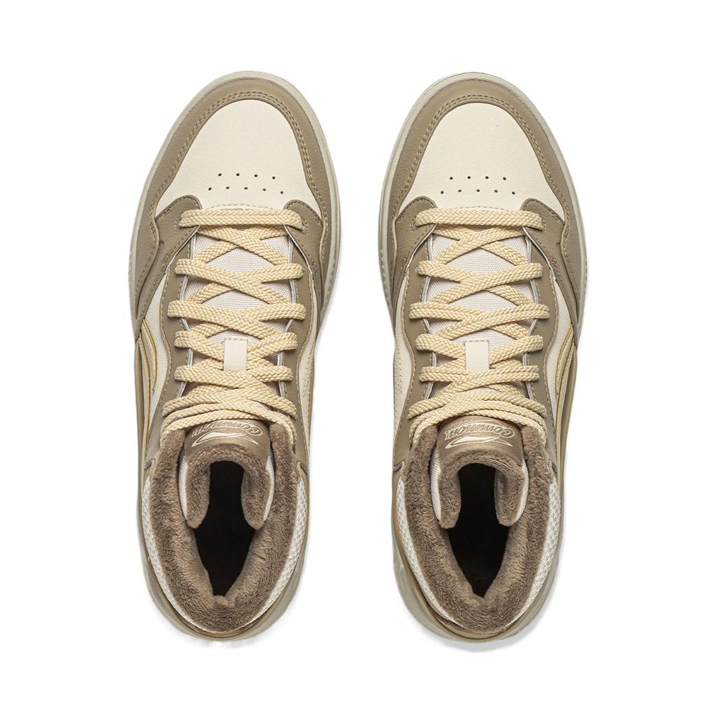 Women's Sneakers Li-Ning Common 80s MID Casual Shoes Women's High-top Tea Milk Brown/Xuan Paper White