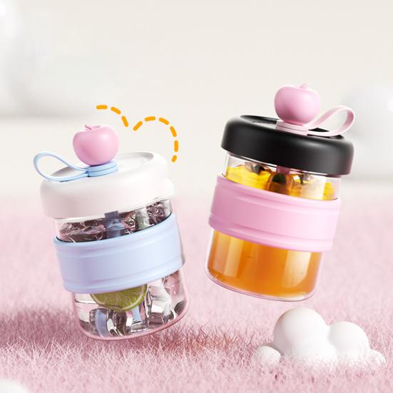 Szklana butelka na wodę ze słomką, infuzer na owoce, szczelny kubek o pojemności 500 ml, słoik do picia, kubek do lodu z tacką na lód