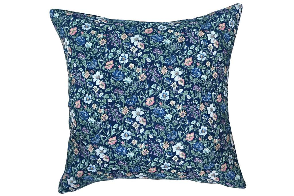 DDintex FLORET LONDON Cushion Cover, Rachel Meadow, Navy, 45x45cm [Liberty Print]