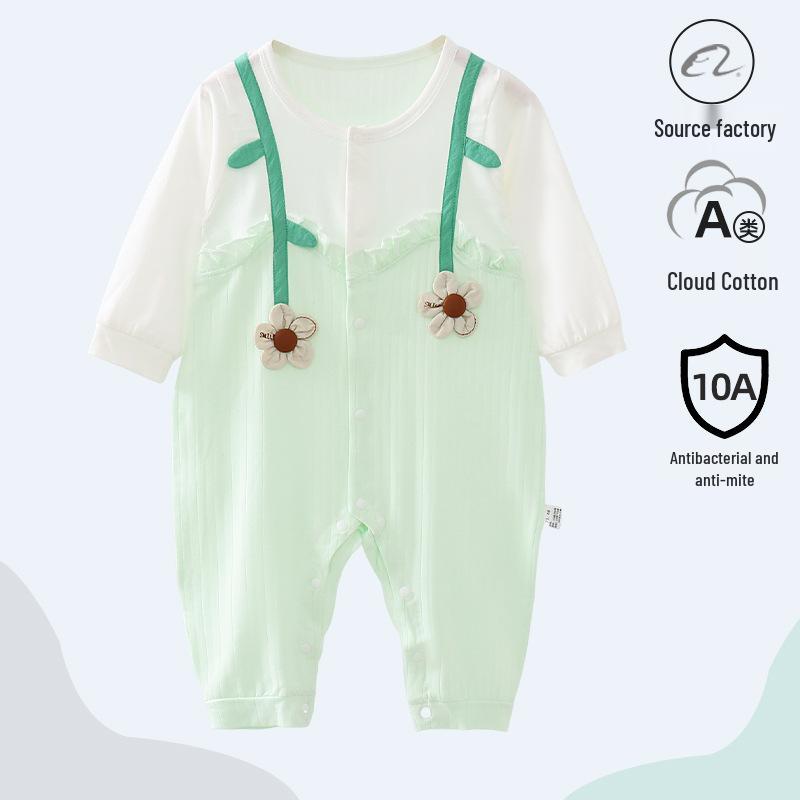 Unisex Baby Langarm Baumwoll-Strampler - Sommer Krabbel- & Hausanzug