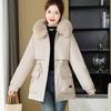 Winter new pie overcomes women's removable fur collar versatile cotton-padded clothes, one dress and three women's coats