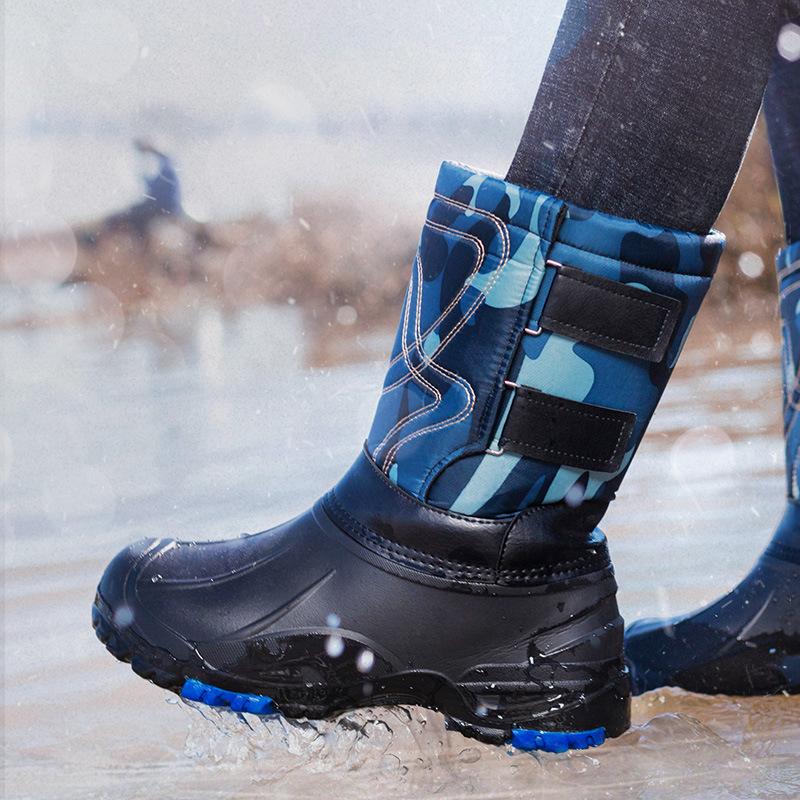 

Thickened Warm Snow Boots Fleece Non-slip Lightweight Men s Fishing Boots Waterproof Ice Fishing Cotton Shoes 46
