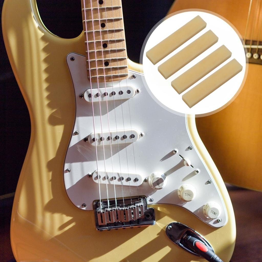 Miwayer 6 String 3/5/10pcs Acoustic Classical Guitar Unbleached Blank Bone Nut for Guitar 52x6x10mm Luthier DIY Saddle Bridge