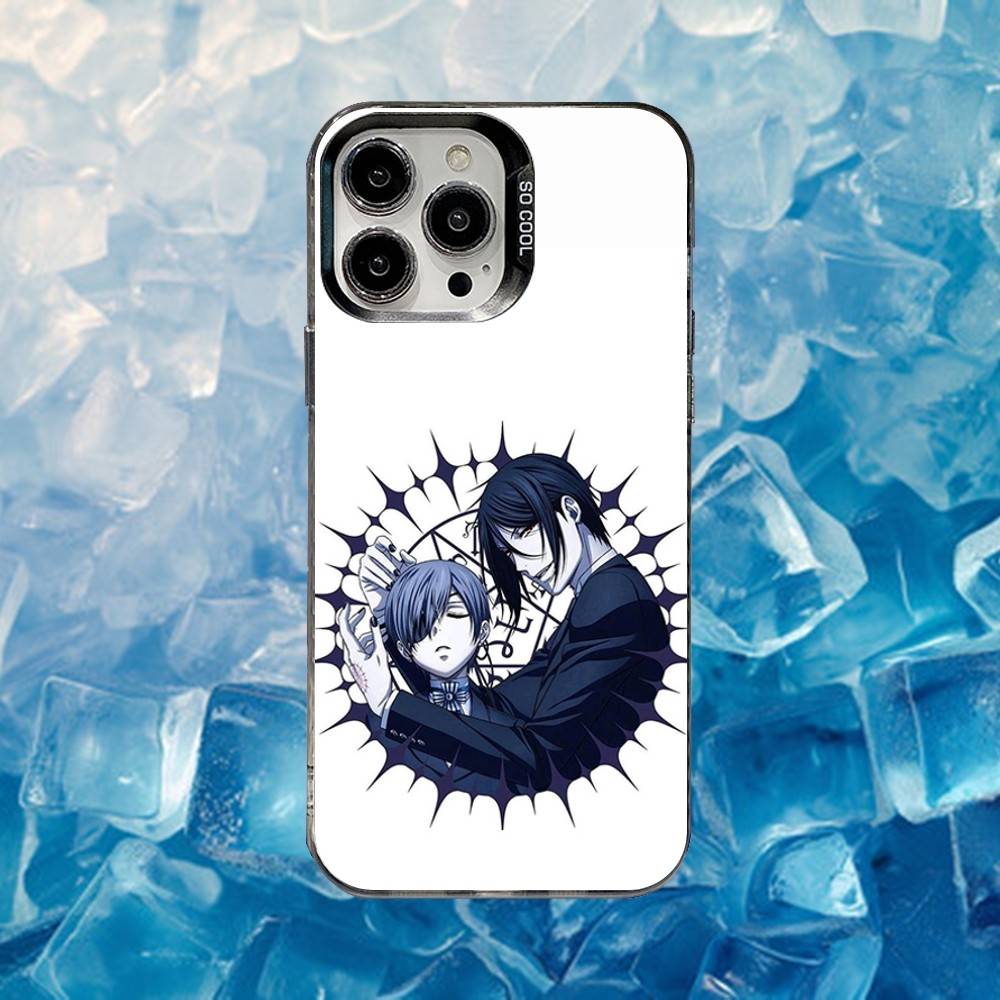 Black B-Butler Anime Phone Case For iPhone 16,15,14,13,12,11,Mini,Pro,SE,MAX White Matte Shockproof Cover