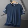 Ice Silk Short Sleeve T-shirt Men's Sports Quick Dry Top Men's Loose Half Sleeve Large Bottom Shirt