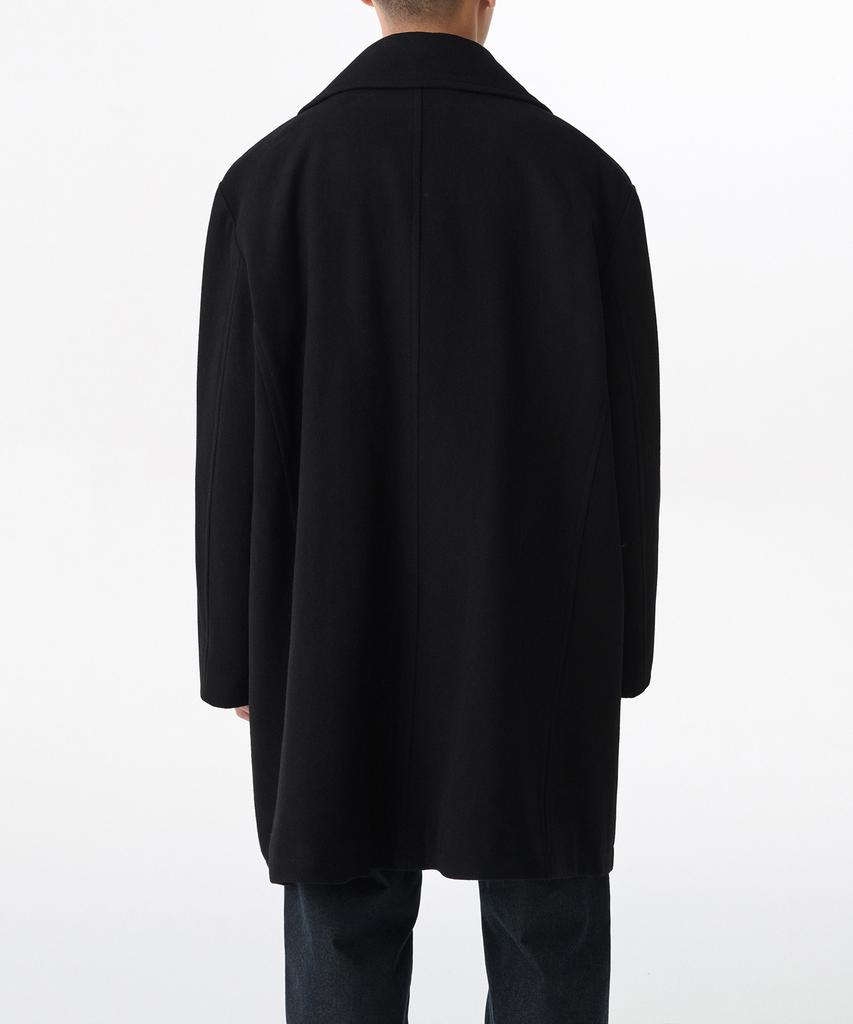 Musinsa Standard Wool Blend Extra Oversized Peacoat [Black]