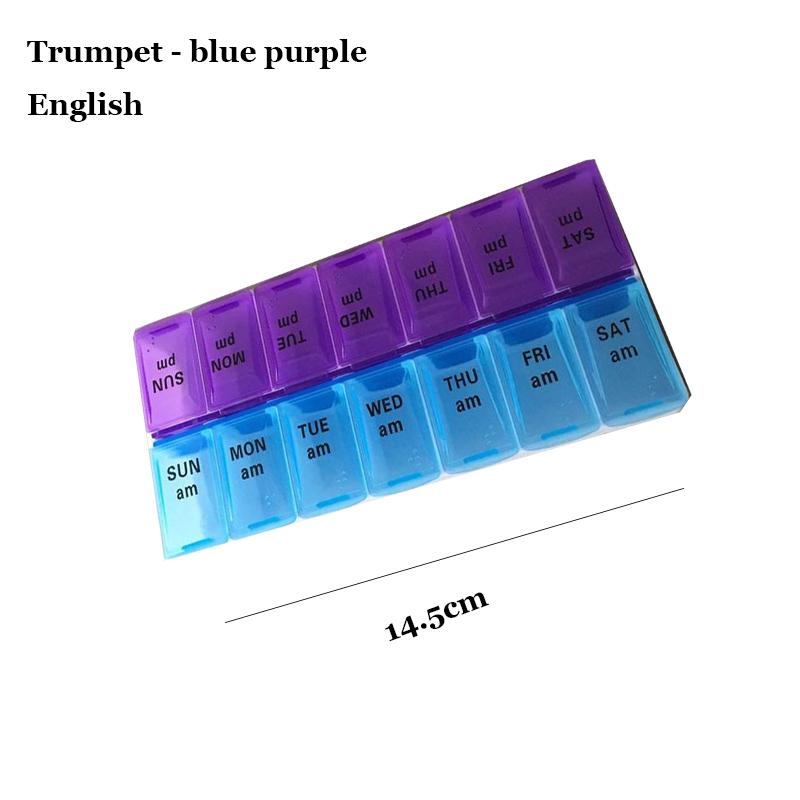 Shunshi Weekly Pill Organizer with Am/Pm Compartments Travel Pill Boxes 7 Day 2 Times A Day Tablet Dispenser with 14 Compartment