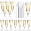 Detachable Red Wine Dessert Cup with High Stem - Disposable Plastic Champagne Flute for Weddings or Pudding Mousse.