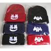 New Hip-Hop Ski Hat with Smiley Face and Marshmallow Embroidery Knit Hat Marshmello Woolen Beanie Hat
