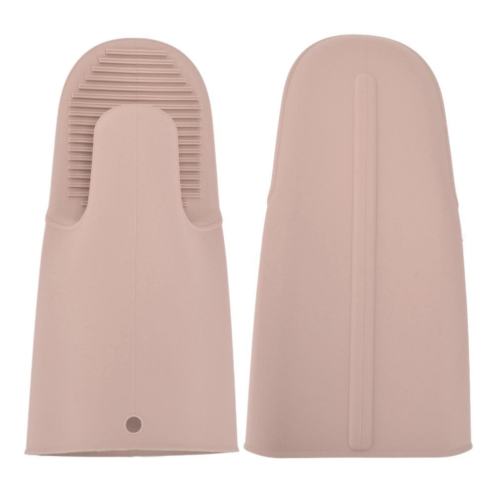 2pcs Extended Design Silicone Heat Gloves Quilted Liner Thickened Oven Gloves  Microwave