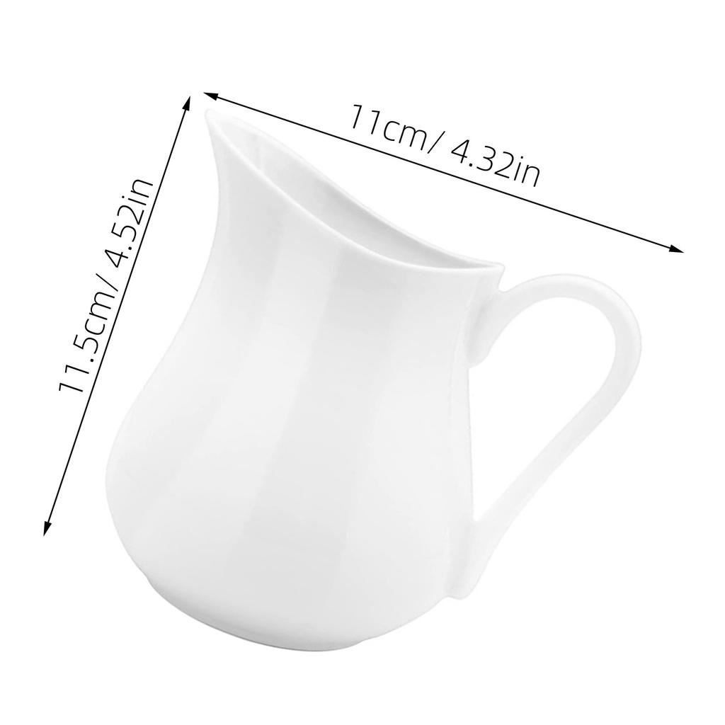 Ceramic Pitcher 450Ml Milk Frothing Pitcher Coffee Creamer Jug Handheld Design Easy Clean Heat Resistant for Home Cafe Hotel Bar