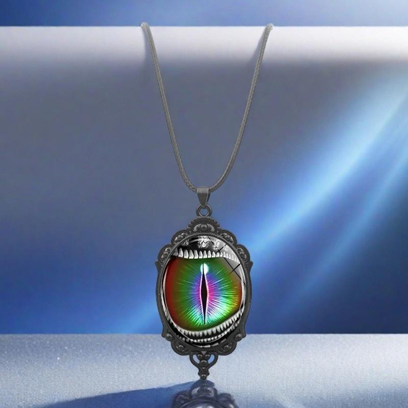 Dragon Eye Pattern Oval Women's Jewelry Retro Small Gift Pendant Necklace